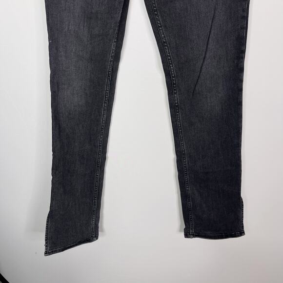 Zara Womens 8 Split Hem High Rise Skinny Jeans Washed Black Cotton Stretch Gray - Picture 4 of 12